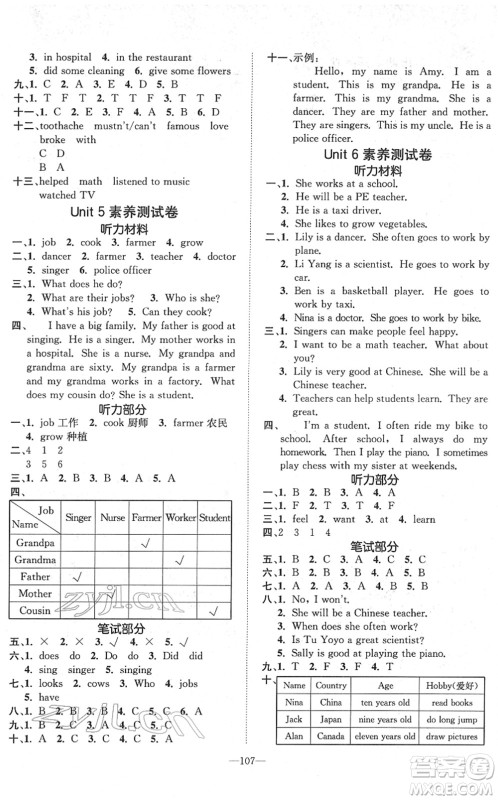 阳光出版社2022培优作业本六年级英语下册MJ闽教版福建专版答案 阳光出版社2022培优作业本六年级英语下册MJ闽教版福建专版答案