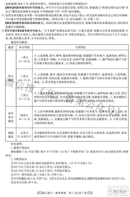 2022届内蒙古金太阳高三3月联考语文答案 2022届内蒙古金太阳高三3月联考语文答案