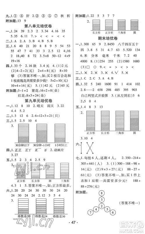 开明出版社2022黄冈同步练一日一练二年级数学下册QD青岛版答案