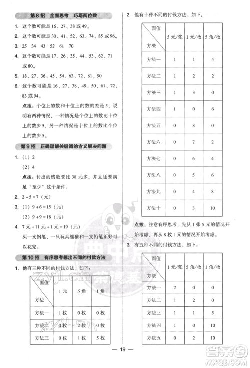 吉林教育出版社2022典中点综合应用创新题一年级数学下册人教版参考答案