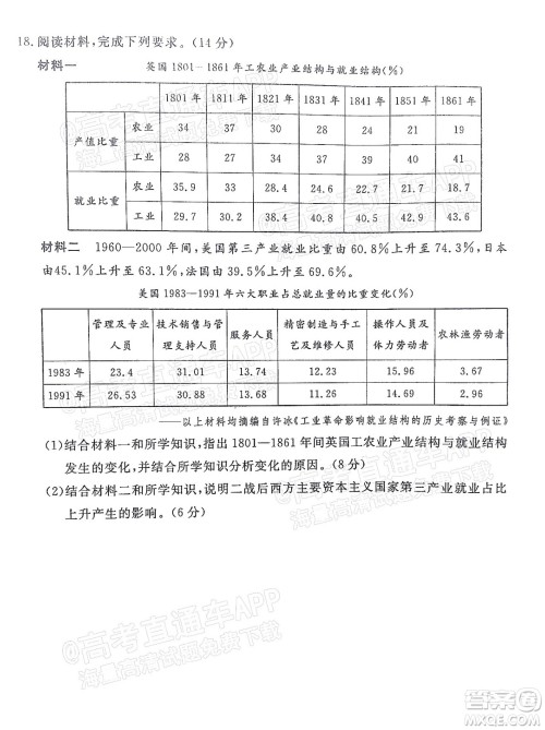 湛江市2022年普通高考测试一历史试题及答案