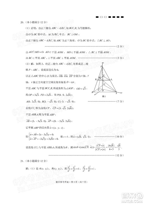 巴蜀中学2022届高考适应性月考卷八数学试题及答案