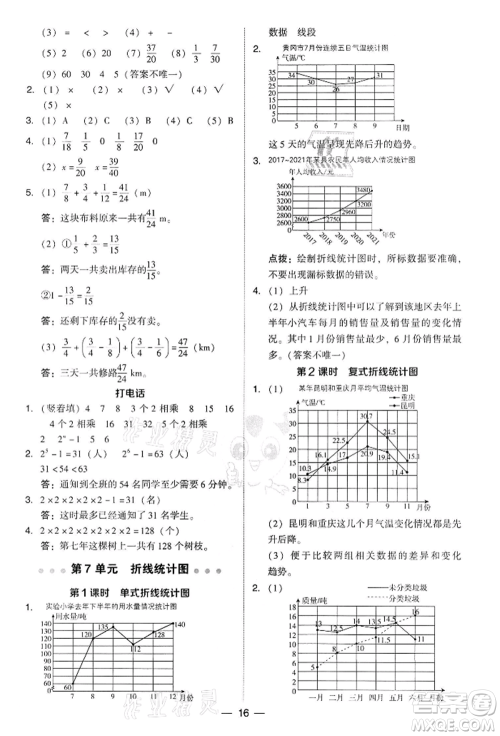 吉林教育出版社2022典中点综合应用创新题五年级数学下册人教版参考答案