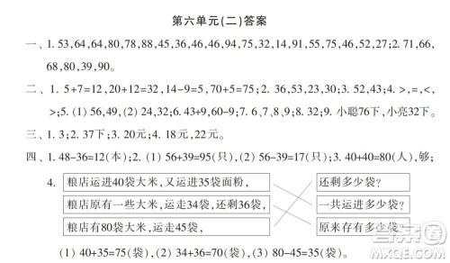 2022春小学生数学报配套试卷一年级下册第五六单元测试卷参考答案 2022春小学生数学报配套试卷一年级下册第五六单元测试卷参考答案