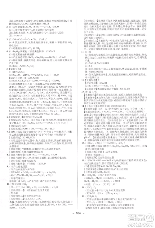 陕西人民教育出版社2022典中点综合应用创新题九年级化学下册人教版参考答案