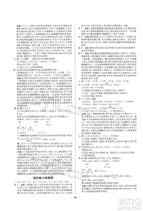 陕西人民教育出版社2022典中点综合应用创新题九年级化学下册人教版参考答案