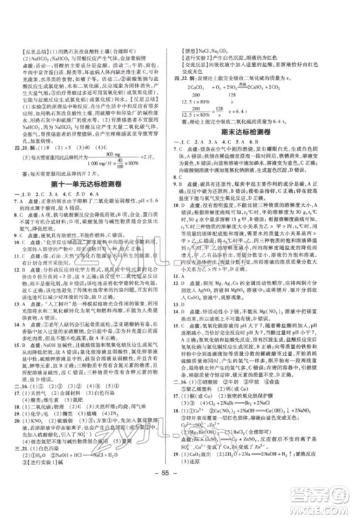 陕西人民教育出版社2022典中点综合应用创新题九年级化学下册人教版参考答案 陕西人民教育出版社2022典中点综合应用创新题九年级化学下册人教版参考答案