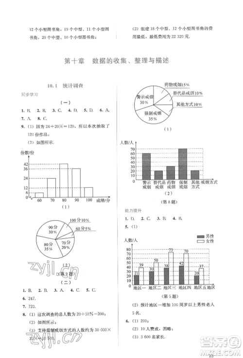 人民教育出版社2022同步解析与测评七年级下册数学人教版参考答案