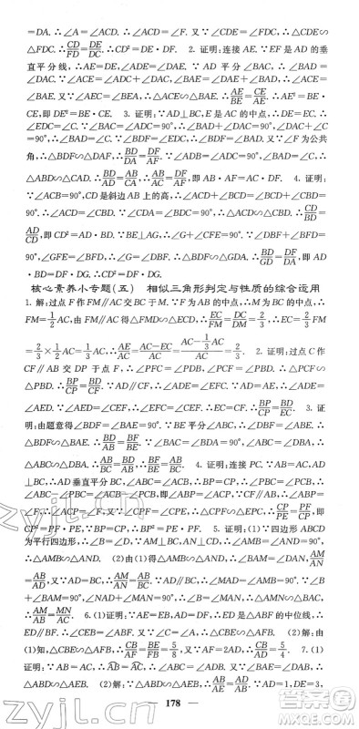 四川大学出版社2022名校课堂内外九年级数学下册RJ人教版答案