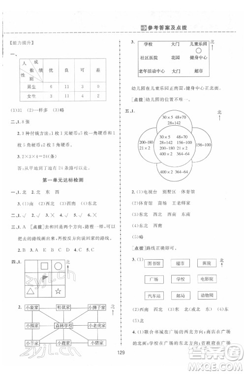 吉林教育出版社2022三维数字课堂三年级数学下册人教版答案