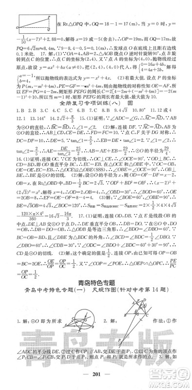 四川大学出版社2022名校课堂内外九年级数学下册BS北师版青岛专版答案