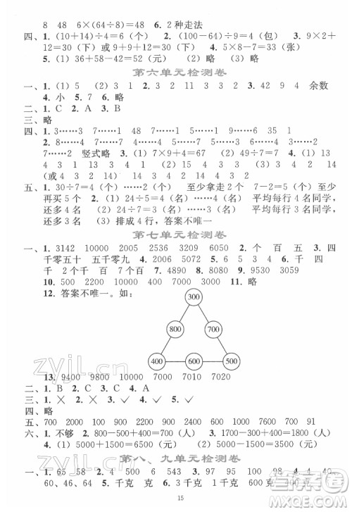 人民教育出版社2022同步轻松练习数学二年级下册人教版答案