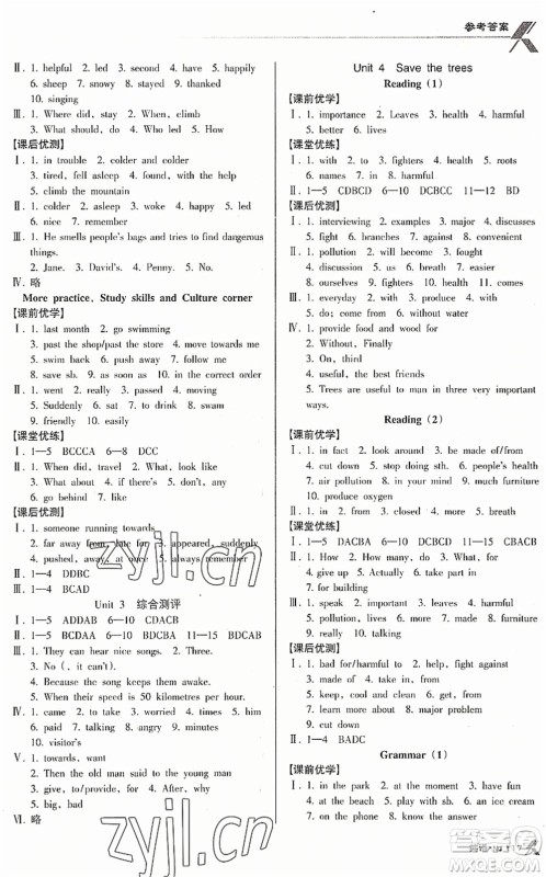 广东经济出版社2022全优点练课计划七年级英语下册NJ牛津版答案