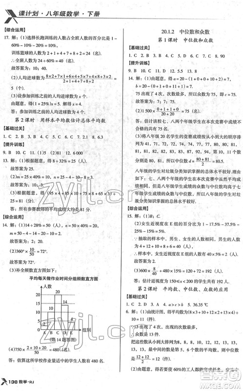 广东经济出版社2022全优点练课计划八年级数学下册RJ人教版答案