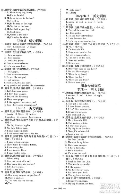 江西教育出版社2022名师测控三年级英语下册RJ人教版答案 江西教育出版社2022名师测控三年级英语下册RJ人教版答案