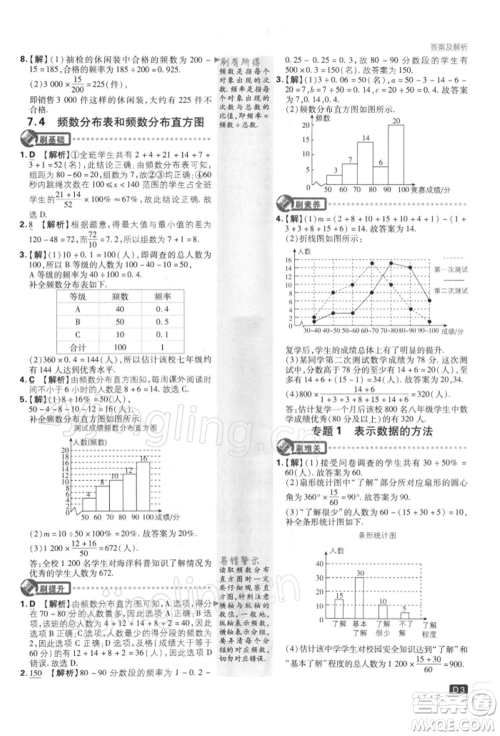 开明出版社2022初中必刷题八年级数学下册课标版参考答案