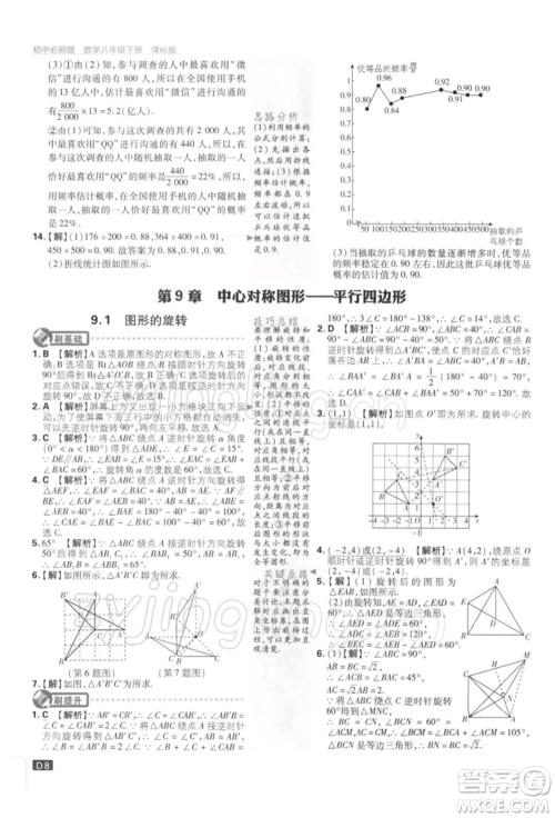 开明出版社2022初中必刷题八年级数学下册课标版参考答案