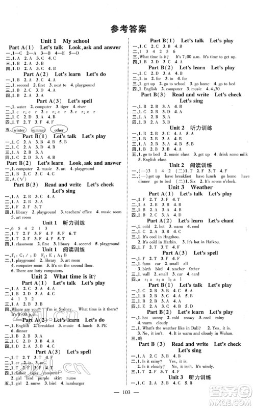 江西教育出版社2022名师测控四年级英语下册RJ人教版答案 江西教育出版社2022名师测控四年级英语下册RJ人教版答案