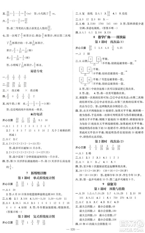 广东经济出版社2022名师测控五年级数学下册RJ人教版浙江专版答案 广东经济出版社2022名师测控五年级数学下册RJ人教版浙江专版答案