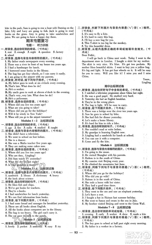 广东经济出版社2022名师测控五年级英语下册WY外研版答案