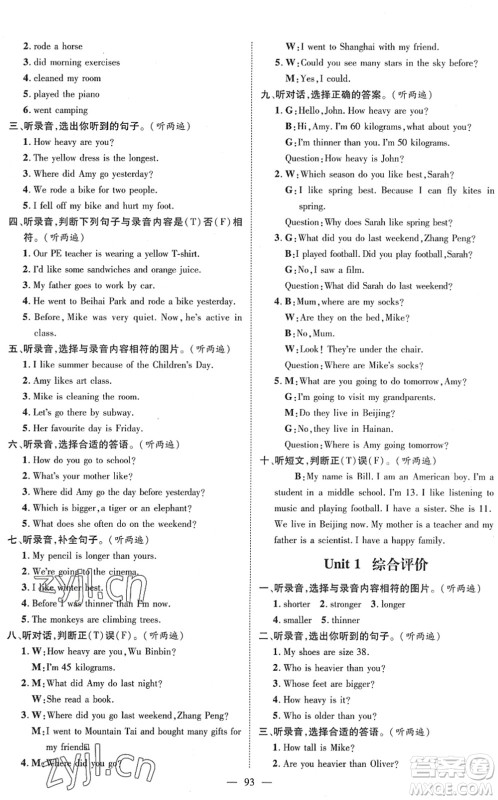 江西教育出版社2022名师测控六年级英语下册RJ人教版答案