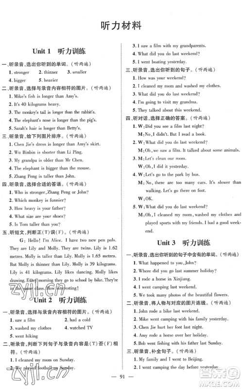 江西教育出版社2022名师测控六年级英语下册RJ人教版答案