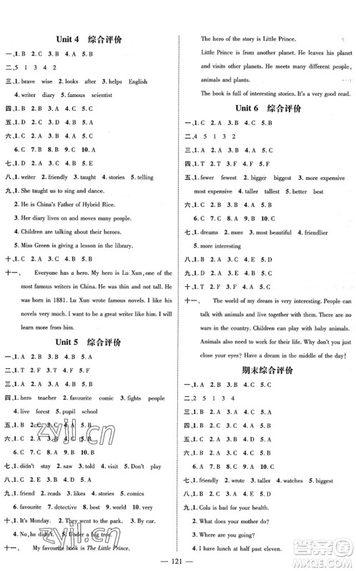 广东经济出版社2022名师测控六年级英语下册JQ剑桥版答案