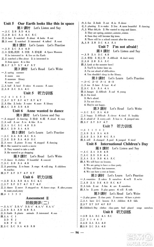 广东经济出版社2022名师测控六年级英语下册XS湘少版答案