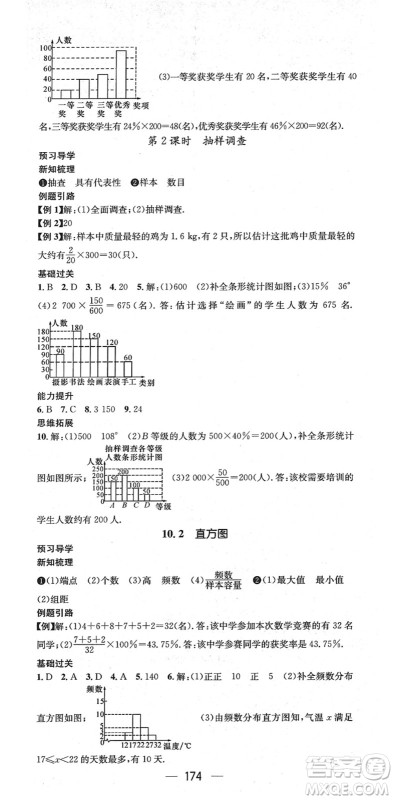 江西教育出版社2022名师测控七年级数学下册RJ人教版江西专版答案