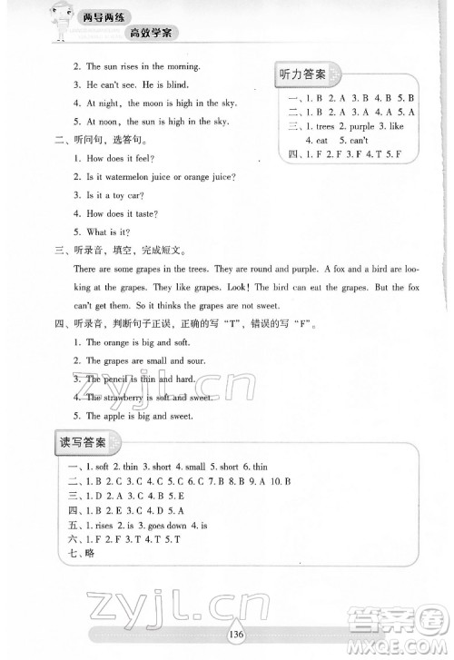希望出版社2022新课标两导两练高效学案英语四年级下册上海教育版答案 希望出版社2022新课标两导两练高效学案英语四年级下册上海教育版答案