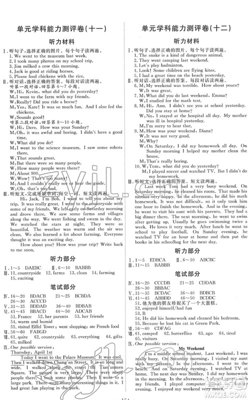 人民教育出版社2022能力培养与测试七年级英语下册人教版答案 人民教育出版社2022能力培养与测试七年级英语下册人教版答案
