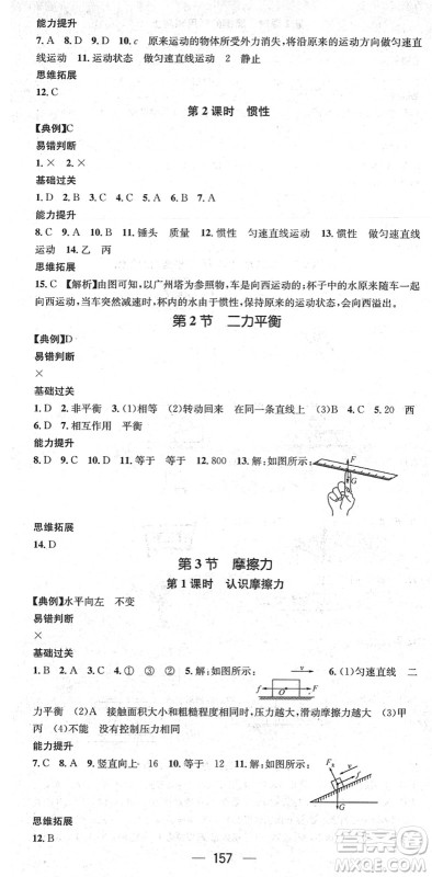 江西教育出版社2022名师测控八年级物理下册RJ人教版答案 江西教育出版社2022名师测控八年级物理下册RJ人教版答案