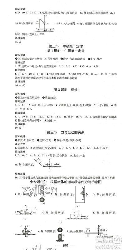 广东经济出版社2022名师测控八年级物理下册SK苏科版陕西专版答案