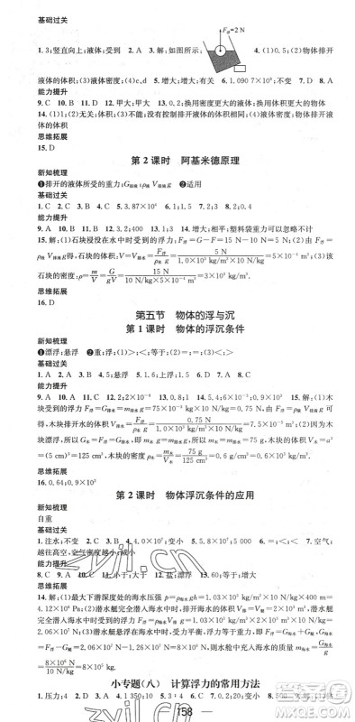 广东经济出版社2022名师测控八年级物理下册SK苏科版陕西专版答案