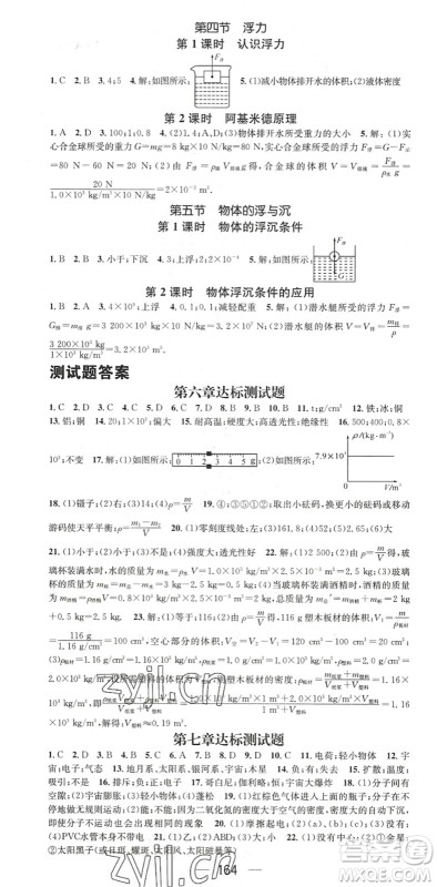 广东经济出版社2022名师测控八年级物理下册SK苏科版陕西专版答案