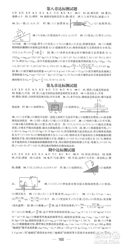 广东经济出版社2022名师测控八年级物理下册SK苏科版陕西专版答案