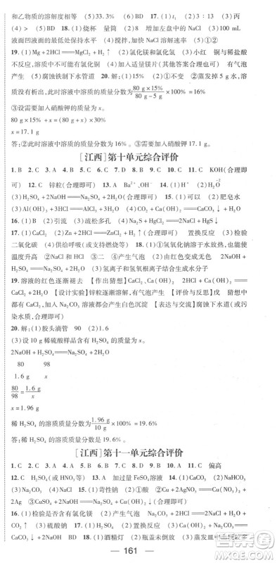 江西教育出版社2022名师测控九年级化学下册RJ人教版江西专版答案