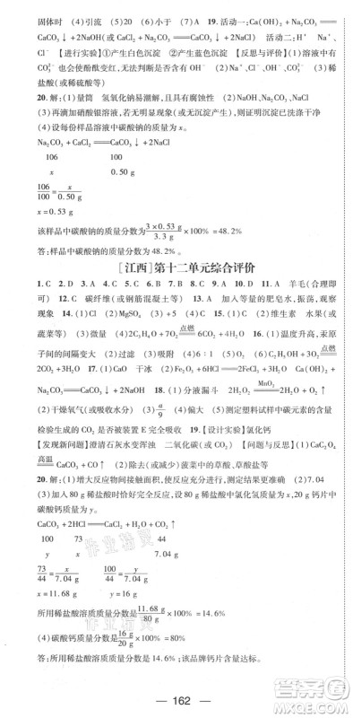 江西教育出版社2022名师测控九年级化学下册RJ人教版江西专版答案