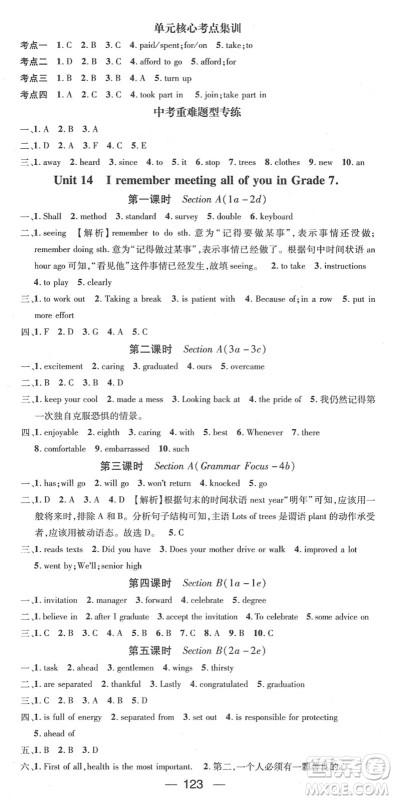 江西教育出版社2022名师测控九年级英语下册RJ人教版答案