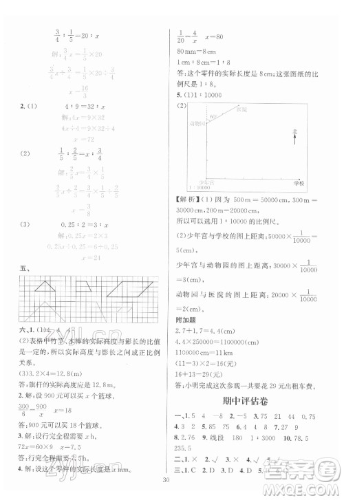华东师范大学出版社2022一课一练数学A版六年级下册人教版答案 华东师范大学出版社2022一课一练数学A版六年级下册人教版答案