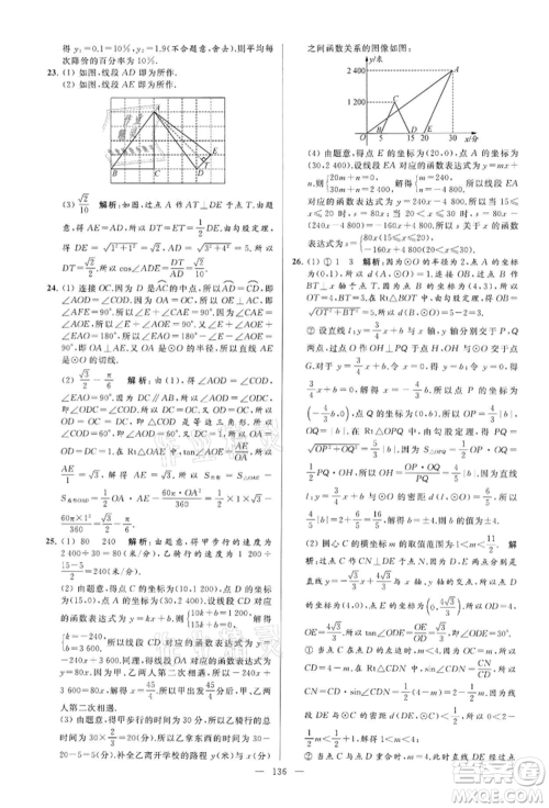 云南美术出版社2022亮点给力大试卷九年级下册数学苏科版参考答案 云南美术出版社2022亮点给力大试卷九年级下册数学苏科版参考答案