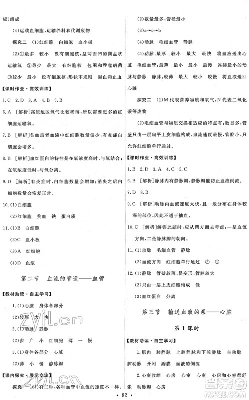 人民教育出版社2022能力培养与测试七年级生物下册人教版答案 人民教育出版社2022能力培养与测试七年级生物下册人教版答案