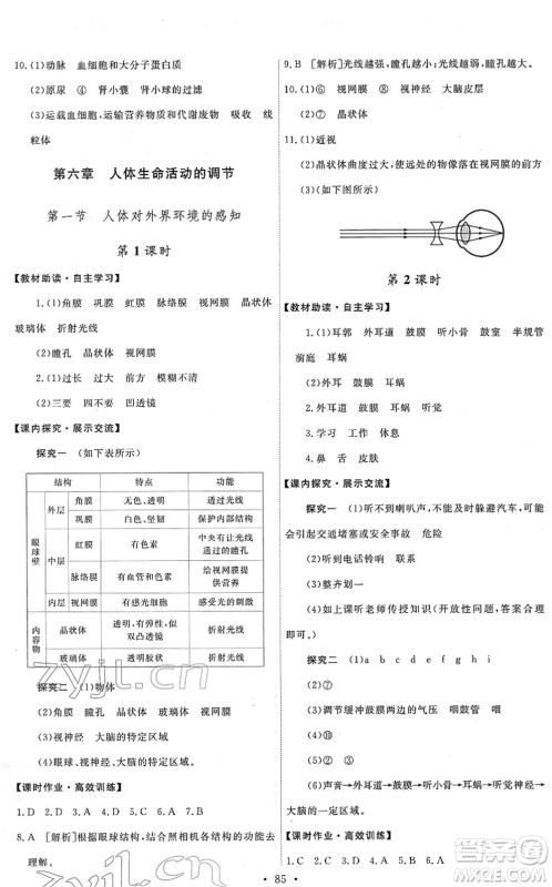 人民教育出版社2022能力培养与测试七年级生物下册人教版答案 人民教育出版社2022能力培养与测试七年级生物下册人教版答案
