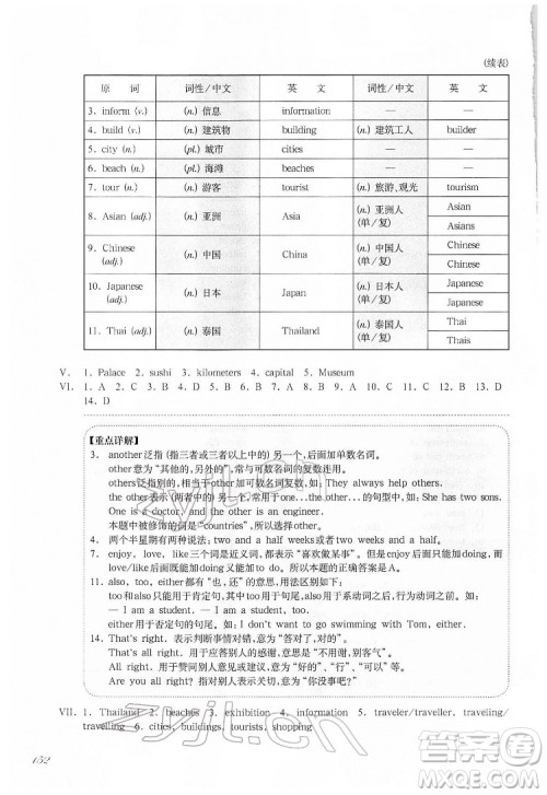 华东师范大学出版社2022一课一练六年级英语N版第二学期增强版华东师大版答案