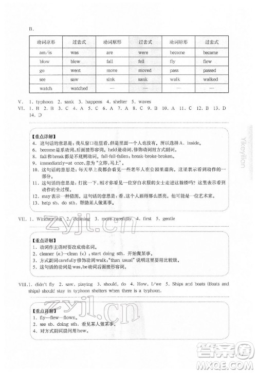 华东师范大学出版社2022一课一练六年级英语N版第二学期增强版华东师大版答案