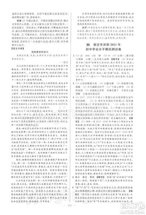 云南美术出版社2022亮点给力大试卷九年级下册语文人教版参考答案 云南美术出版社2022亮点给力大试卷九年级下册语文人教版参考答案
