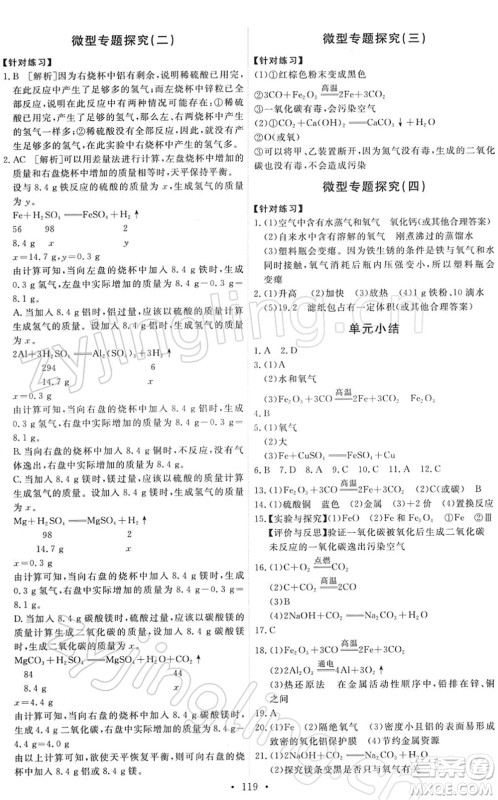 人民教育出版社2022能力培养与测试九年级化学下册人教版答案