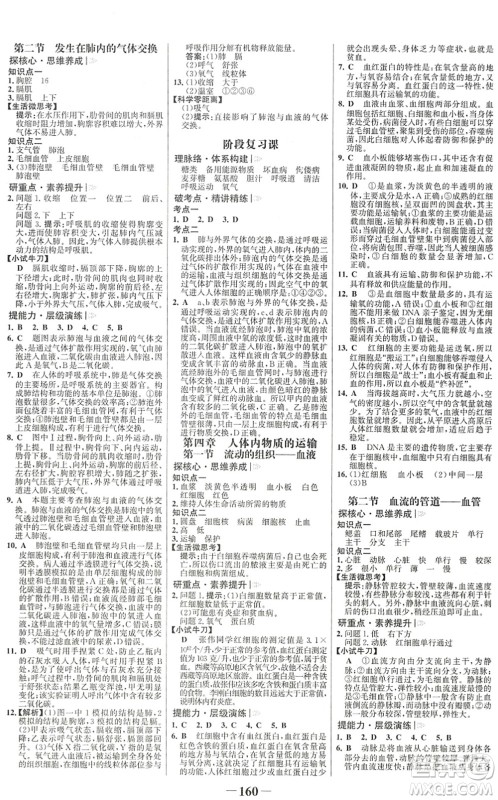 河北少年儿童出版社2022金榜学案七年级生物下册人教版广东专版答案 河北少年儿童出版社2022金榜学案七年级生物下册人教版广东专版答案