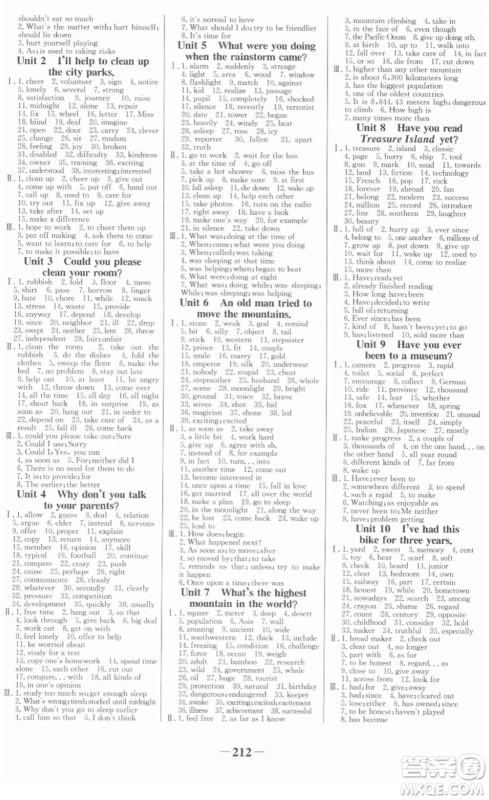 河北少年儿童出版社2022金榜学案八年级英语下册人教版答案 河北少年儿童出版社2022金榜学案八年级英语下册人教版答案