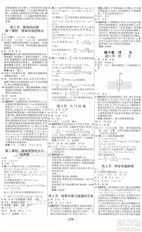 河北少年儿童出版社2022金榜学案八年级物理下册人教版答案